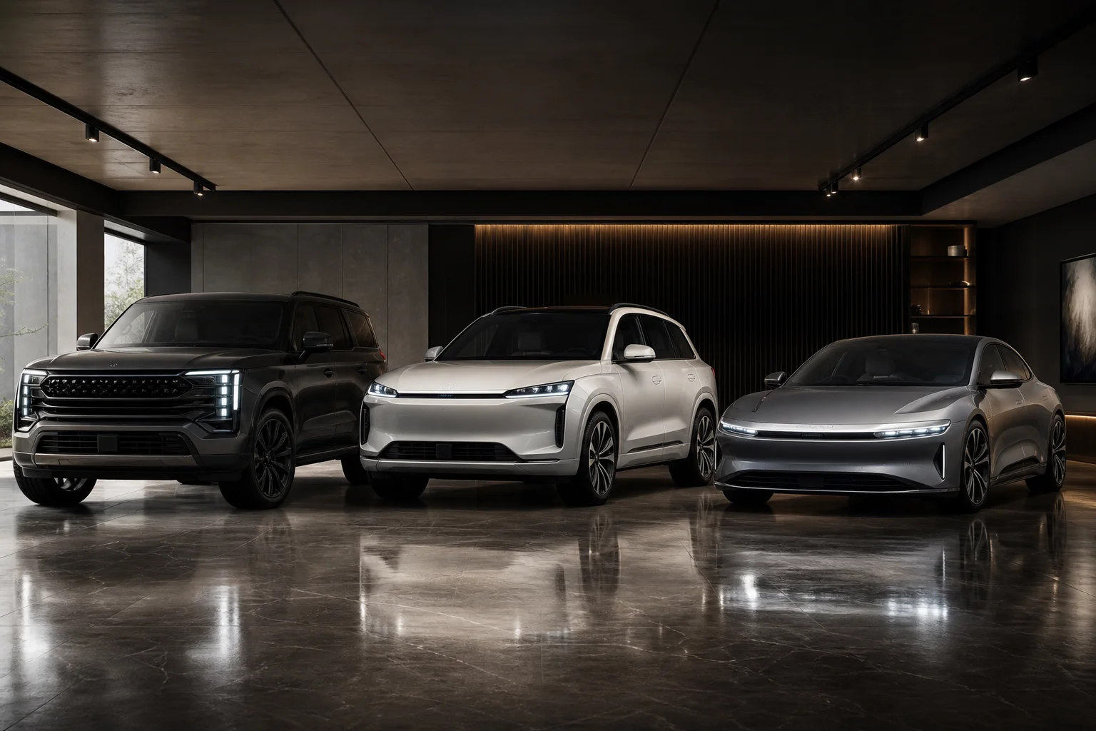 Kia vehicles at showroom