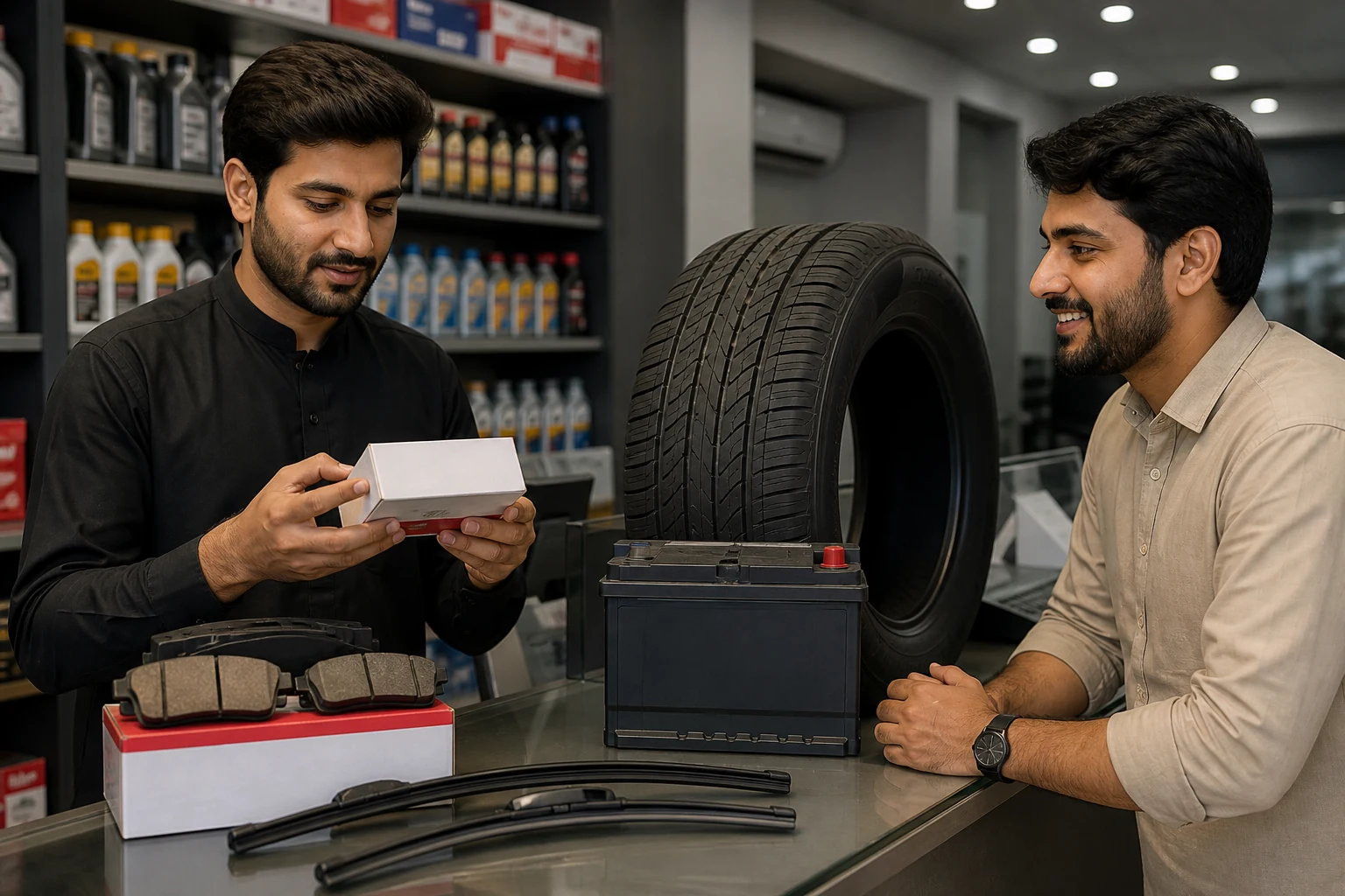 Brakes, wipers, batteries and tyres